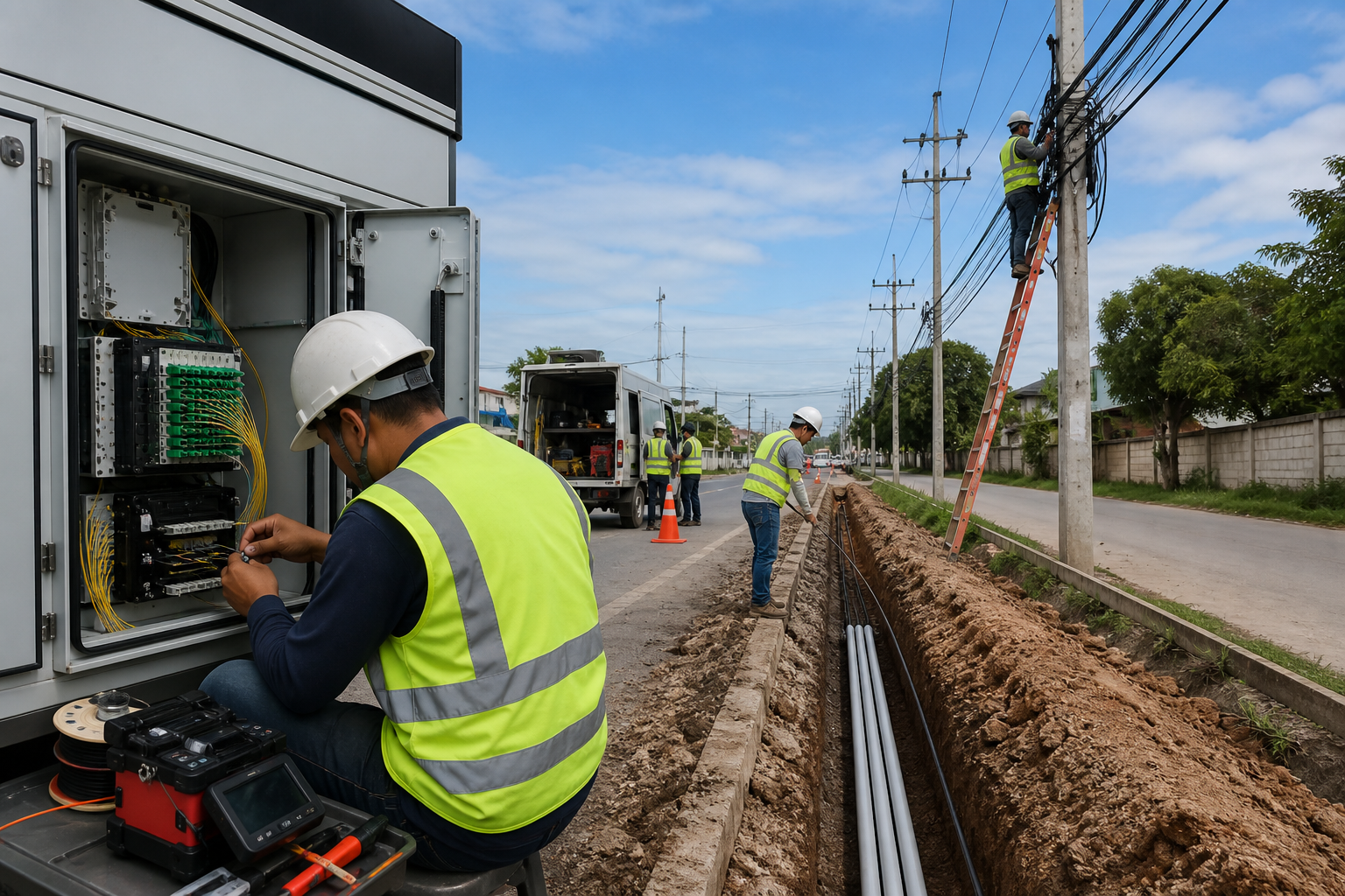 OFC underground and overhead infrastructure works